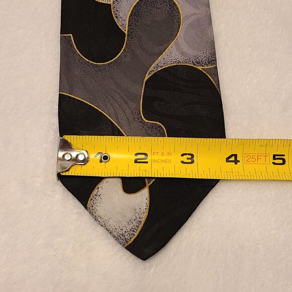Ketch Classics Patterned Silk Tie Black White Gray - Picture 9 of 11